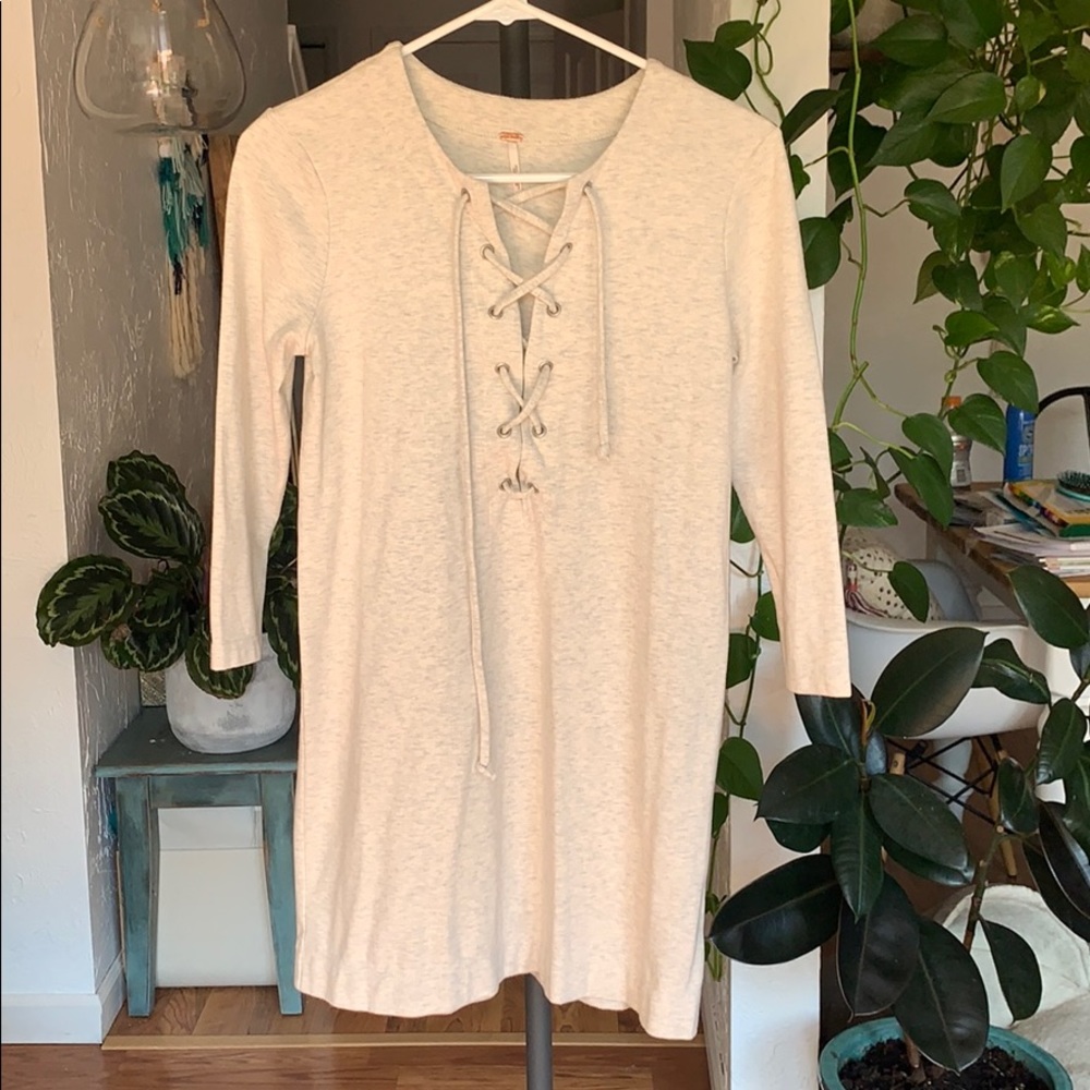 Free People Mini Dress/ 3/4 sleeve